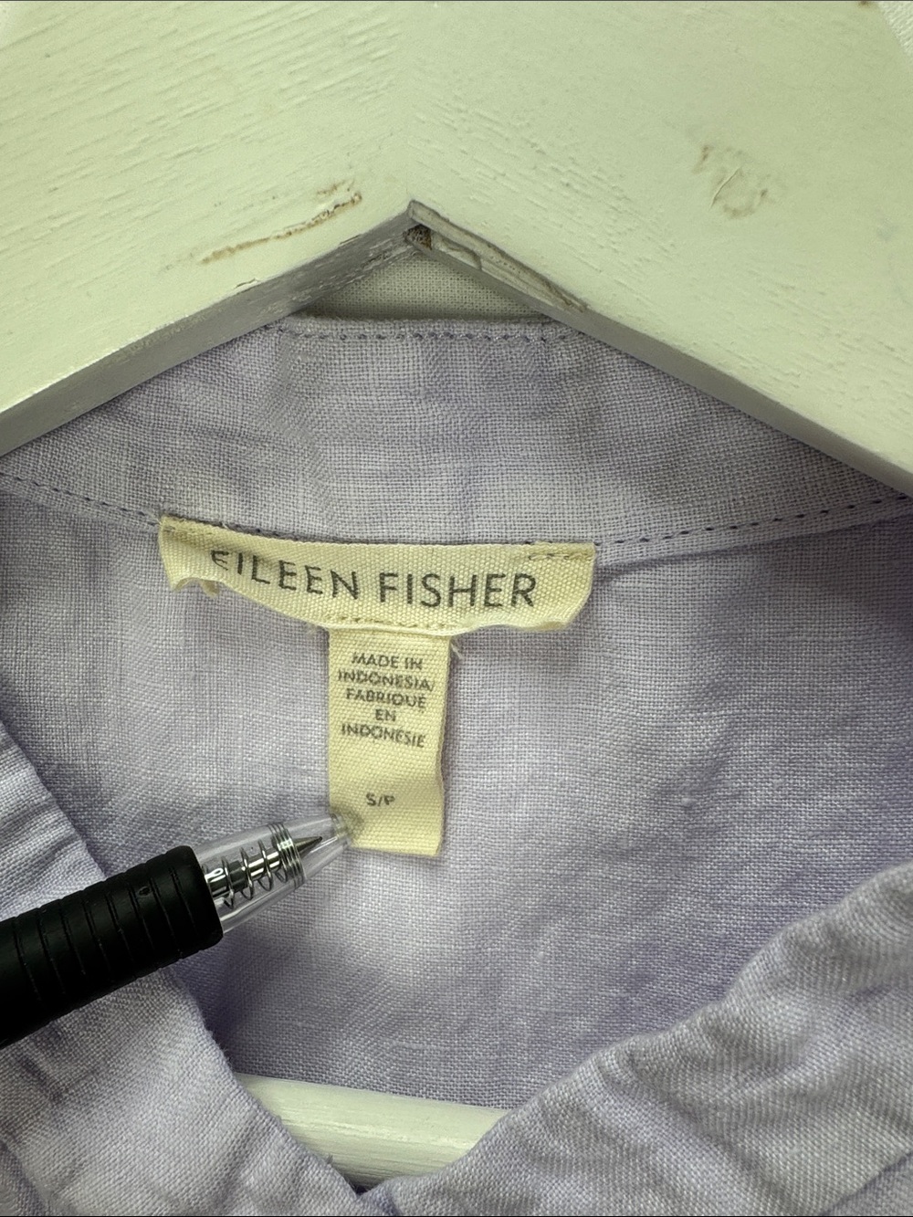 Eileen Fisher Lavender Linen Sleeveless Button Front Tunic Top Size S/P - Picture 4 of 10